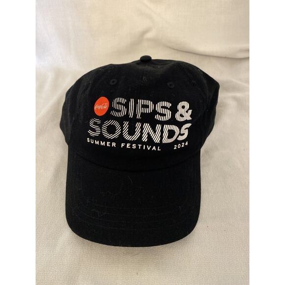 Coca & Cola Sips Sounds Summer Festival 2024 Hat Cap One Size Mens Black Utah - Picture 1 of 7